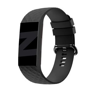 Bandz Fitbit Charge 4 siliconen band 'Classic' (zwart)