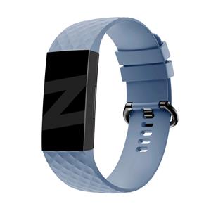 Bandz Fitbit Charge 4 siliconen band 'Classic' (grijsblauw)