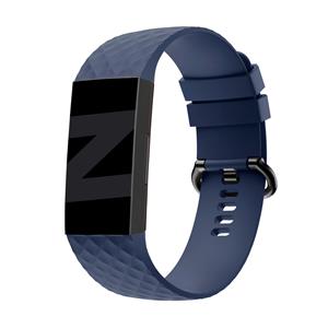 Bandz Fitbit Charge 4 siliconen band 'Classic' (donkerblauw)