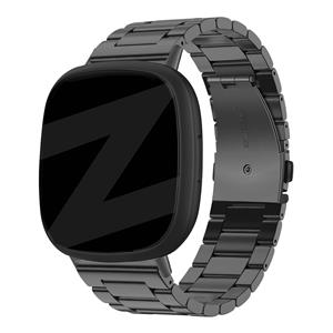 Bandz Fitbit Versa 3 stalen band 'Classic' (zwart)