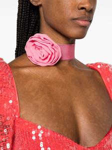 Blumarine floral-brooch choker necklace - Roze