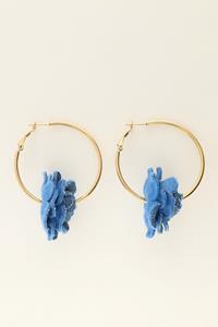 My jewellery Oorringen met denim bloem