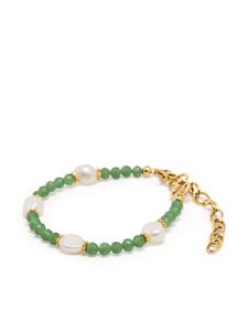 Nialaya Jewelry Kralenarmband met parel - Groen