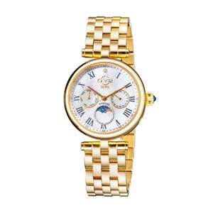 Gevril GV2 Florence Women's Mother of Pearl Dial Diamond Cut Ring on Dial Gold Tone Bracelet Watch 12513