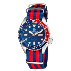 Deep Blue Watches MILPEPSNYLONREDBLUE Heren Horloge Automatic 44mm 300M