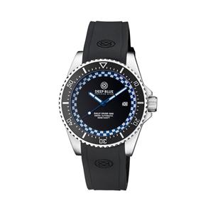 Deep Blue Rally Diver 1005 RD1000BLKDARKBLUESTRP Heren Horloge 44mm 30 ATM