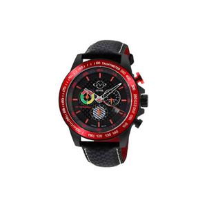 Gevril GV2 Men's Scuderia Black Dial Black Leather Chronograph Date Watch 9925
