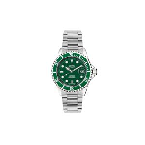 Gevril Men's Wall Street Green Dial Stainless Steel Bracelet Watch 4859A Heren Horloge