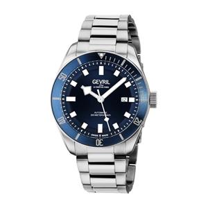 Gevril Men's Yorkville Automatic Stainless Steel Bracelet Blue 48601 Heren Horloge