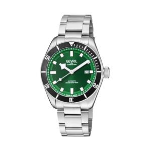 Gevril Men's Yorkville Green Dial steel Watch 48606 Heren Horloge