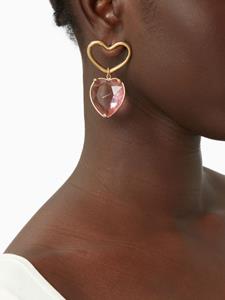 Nina Ricci heart-pendant drop earrings - Goud