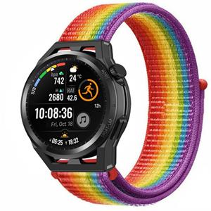 Strap-it Huawei Watch GT nylon band (regenboog)