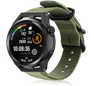 Strap-it Huawei Watch GT nylon gesp band (groen)