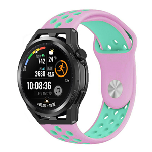 Strap-it Huawei Watch GT sport band (roze/aqua)
