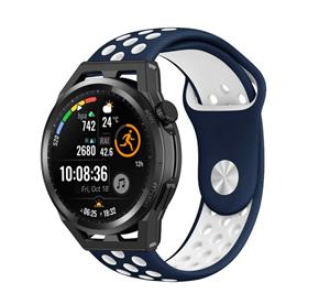 Strap-it Huawei Watch GT sport band (blauw/wit)