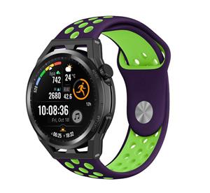 Strap-it Huawei Watch GT sport band (paars/groen)