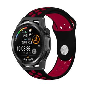 Strap-it Huawei Watch GT sport band (zwart/rood)