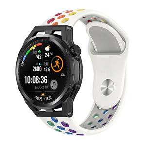 Strap-it Huawei Watch GT sport band (wit kleurrijk)