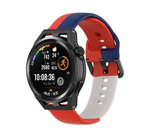 Strap-it Huawei Watch GT triple sport band (rood-wit-blauw)