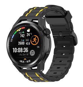 Strap-it Huawei Watch GT sport gesp band (zwart/geel)
