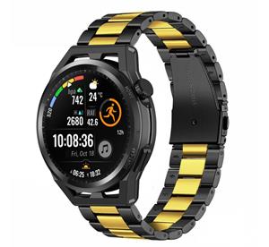 Strap-it Huawei Watch GT stalen band (zwart/goud)