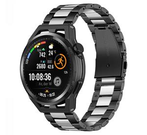 Strap-it Huawei Watch GT stalen band (zwart/zilver)