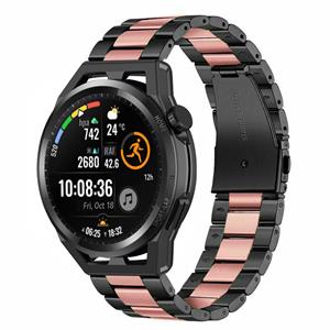 Strap-it Huawei Watch GT stalen band (zwart/roze)