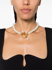 Wouters & Hendrix bead-chain T-bar necklace - Wit