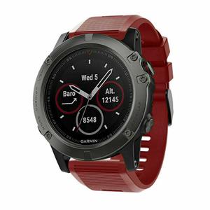 Strap-it Garmin Fenix 5x / 6x siliconen bandje (rood)