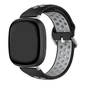 Strap-it Fitbit Sense 2 sport bandje (zwart/grijs)