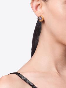 AREA Crystal Dome brass stud earrings - Goud