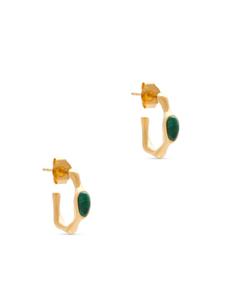 Missoma malachite gold-plated hoop earrings - Goud