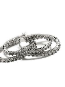 Kenneth Jay Lane crystal-embellished layered hoop earrings - Zilver