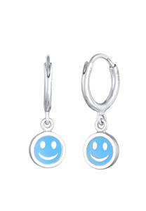 Elli Paar Ohrstecker Kids Creolen Smiling Emaille 925 Silber