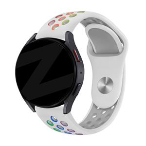 Bandz Huawei Watch GT 2 42mm sport band 'Deluxe' (wit/rainbow)