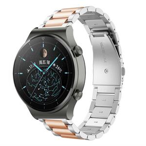 Strap-it Huawei Watch GT 2 Pro stalen band (zilver/rosé goud)