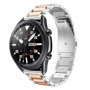 Strap-it Samsung Galaxy Watch 3 45mm stalen band (zilver/rosé goud)
