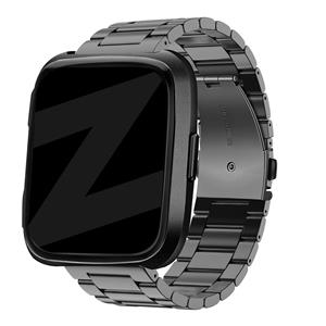 Bandz Fitbit Versa stalen band 'Classic' (zwart)
