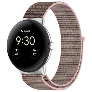 Strap-it Google Pixel Watch 1/2 nylon bandje (roze)