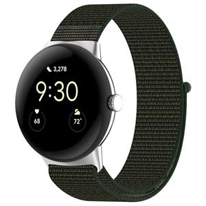 Strap-it Google Pixel Watch 1/2 nylon bandje (groen)