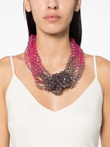 Emporio Armani beaded multi-chain necklace - Roze