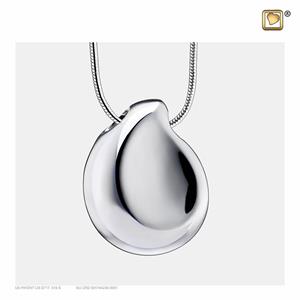 Urnwebshop Ashanger Teardrop Glimmend Zilver, inclusief Design Slangencollier