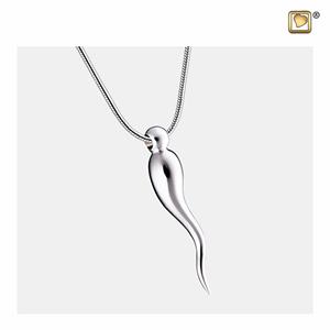 Urnwebshop Zilveren Ashanger Italiaanse Hoorn, inclusief Design Slangencollier