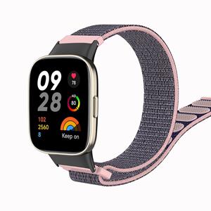 Strap-it Redmi Watch 3 nylon bandje (pink sand)