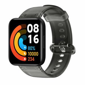 Strap-it Redmi Watch 2 (Lite) clear silicone band (zwart)