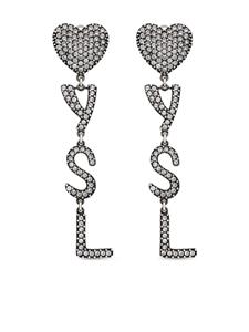 Saint Laurent Oorbellen met logo - Zilver