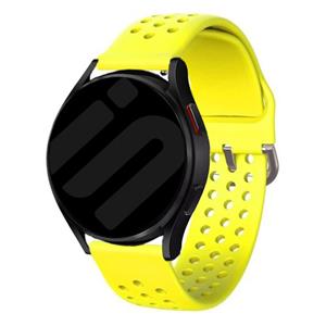 Strap-it Samsung Galaxy Watch 6 - 44mm siliconen bandje met gaatjes (geel)