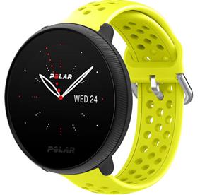 Strap-it Polar Ignite 3 siliconen band met gaatjes (geel)