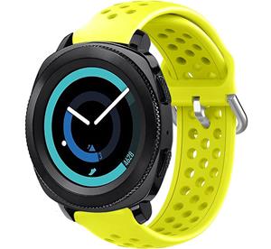 Strap-it Samsung Gear Sport siliconen bandje met gaatjes (geel)