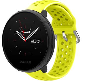 Strap-it Polar Ignite 2 siliconen bandje met gaatjes (geel)